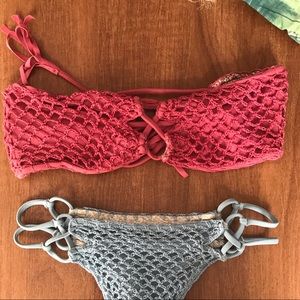 Acacia crochet bandeau in Lychee